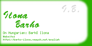 ilona barho business card