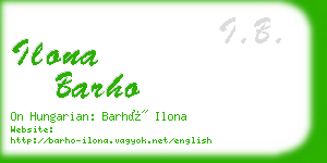 ilona barho business card